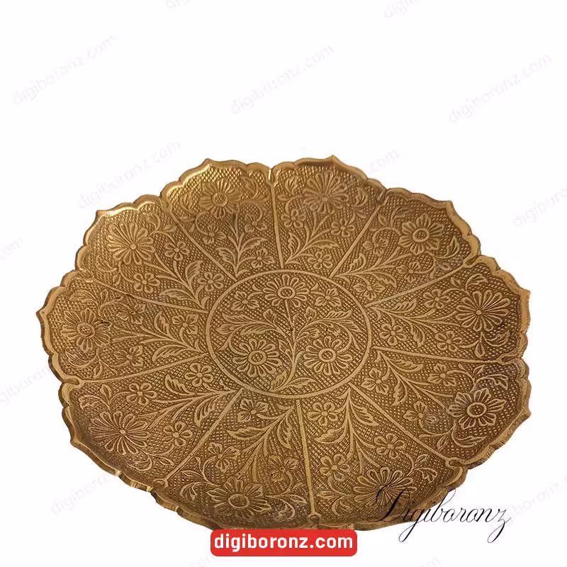 ظرف برنجی پیشدستی برنجی ساخت هند طرح لوتوس ( ظرف برنزی )