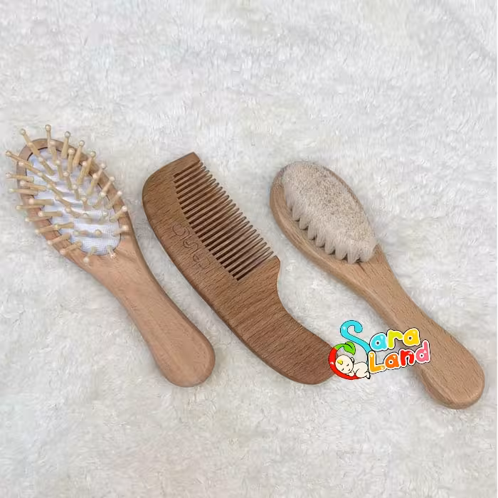 شانه و برس چوبی نوزاد Cavalo