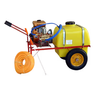 سمپاش فرغونی 100 لیتری با پمپ 45 بار و موتور 6.5 اسب همراه با شلنگ و لانس