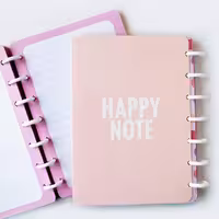 دفتر دکمه ای صورتی HAPPY NOTE آبرنگ (ABRANG)