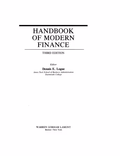 خرید و دانلود نسخه کامل کتاب Handbook of Modern Finance