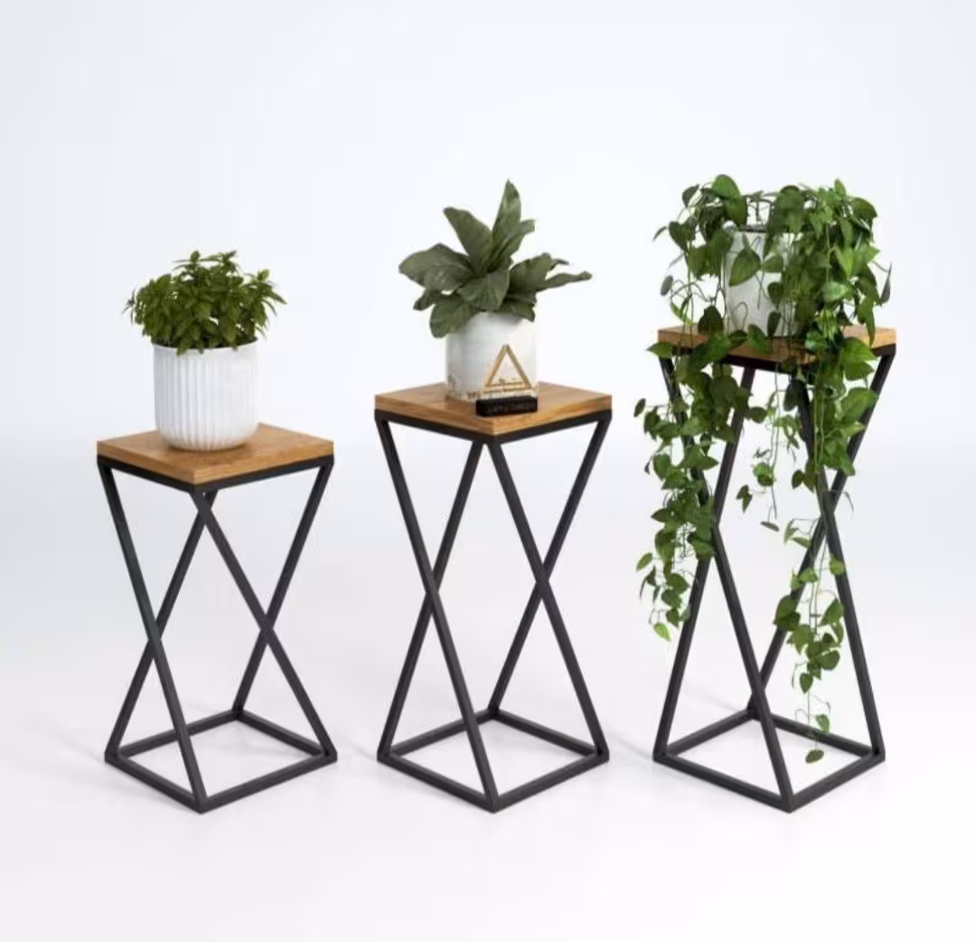 استند گل جا گلدانی پایه گلدان شلف گلدان مجموعه3عددی مدل زد(z)