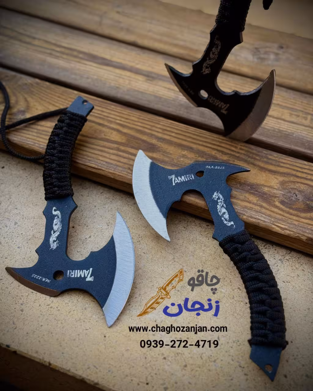 مینی تبر کوله ای | مخصوص کمپ و طبیعت گردی تیغه فولاد فنر