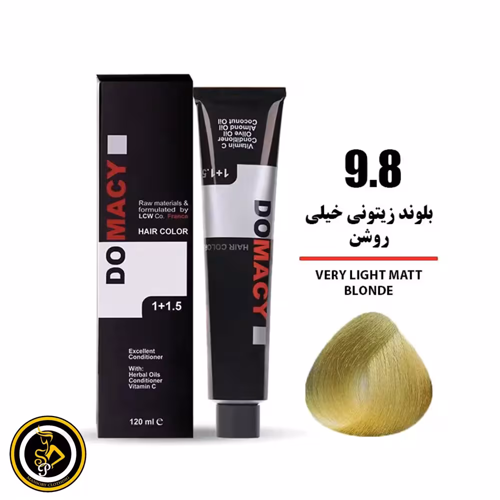 رنگ مو بلوند زیتونی خیلی روشن دوماسی شماره 9.8