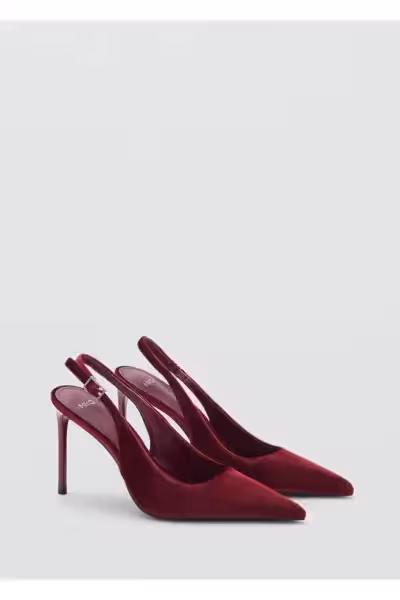 کفش زنانه مجلسی پاشنه بلند مخملی منگو اورجینال - 12811