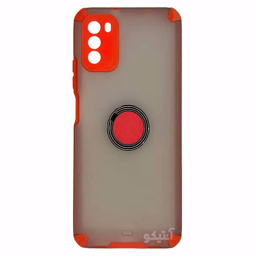 قاب پشت مات محافظ لنز دار همراه با هولدر انگشتی مناسب برای Xiaomi Poco M3