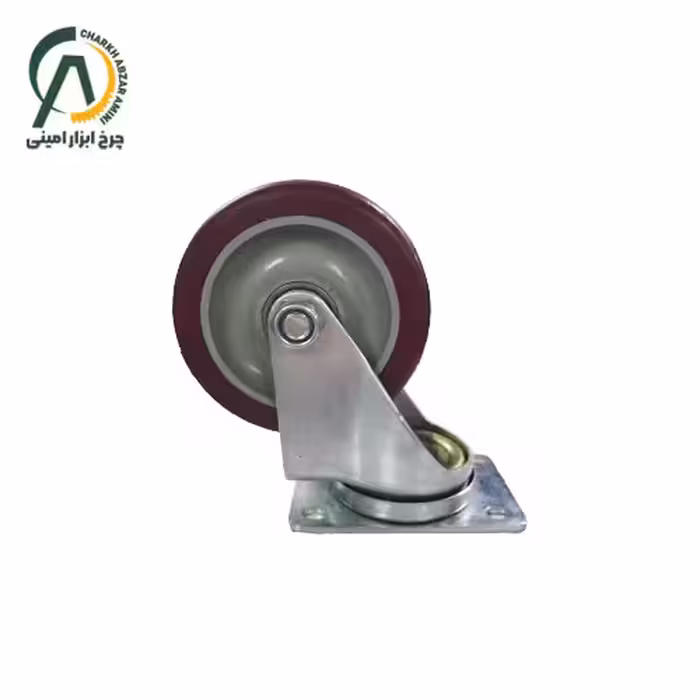 چرخ پلی آمید زرشکی گردان قطر 75 میلی متر