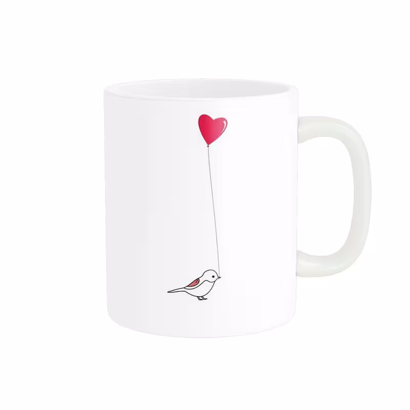 ماگ طرح گنجشک و قلب کد 119