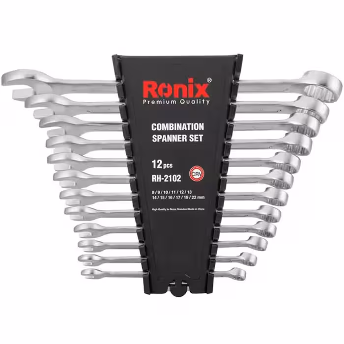 آچار یکسر تخت و یکسر رینگی رونیکس مدل CRV2102.SPANNER مجموعه 12 عددی | کالا مکس