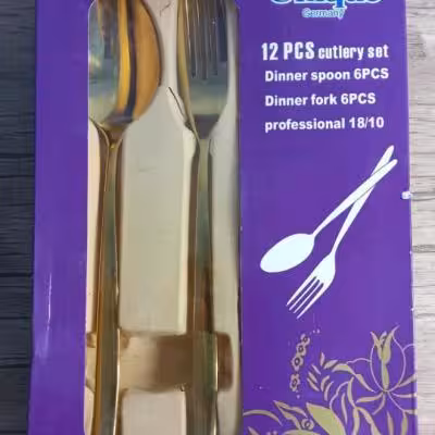 قاشق و چنگال طلایی رنگ برند یونیکو