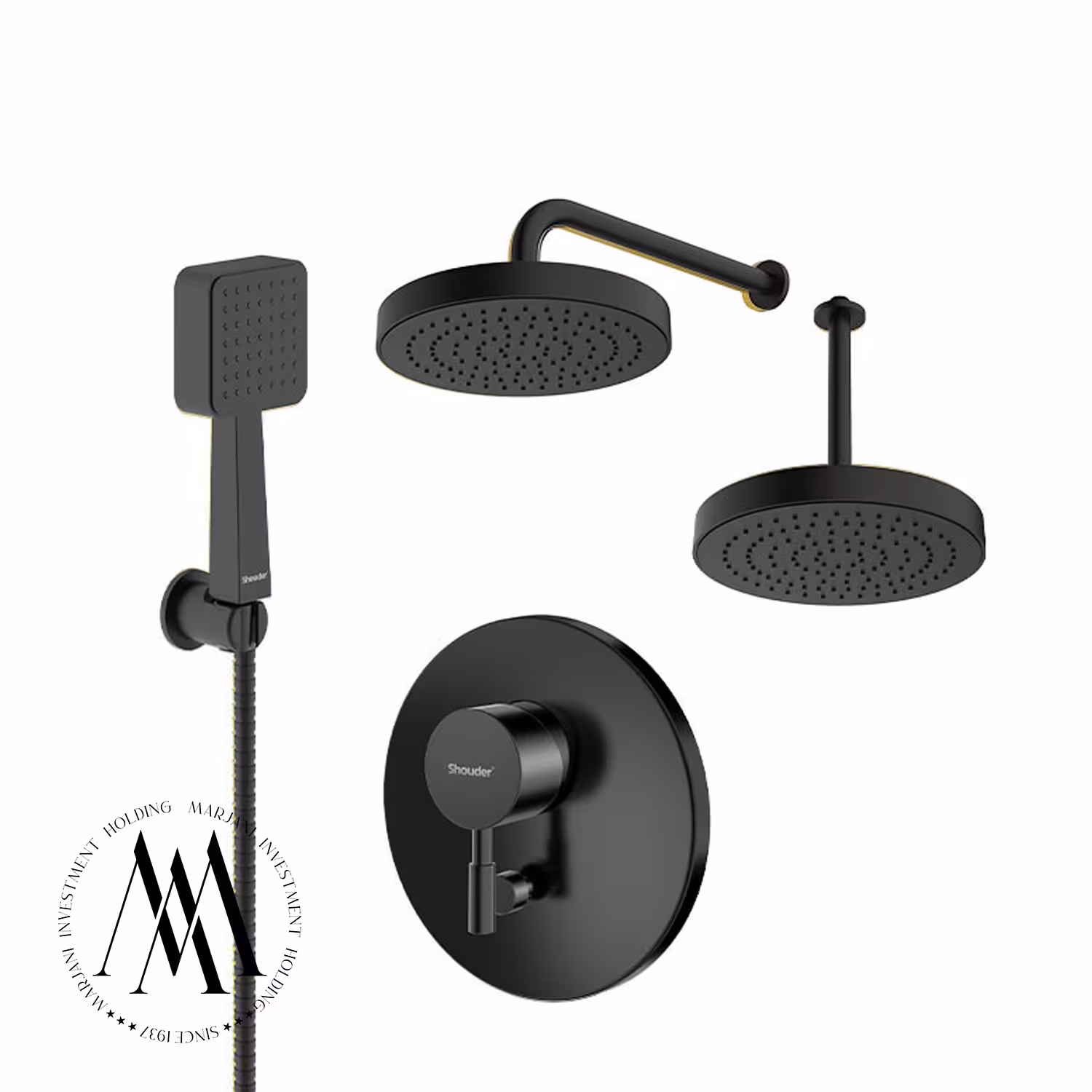 شیر حمام توکار شودر مدل مارینو تیپ 3 (مشکی)