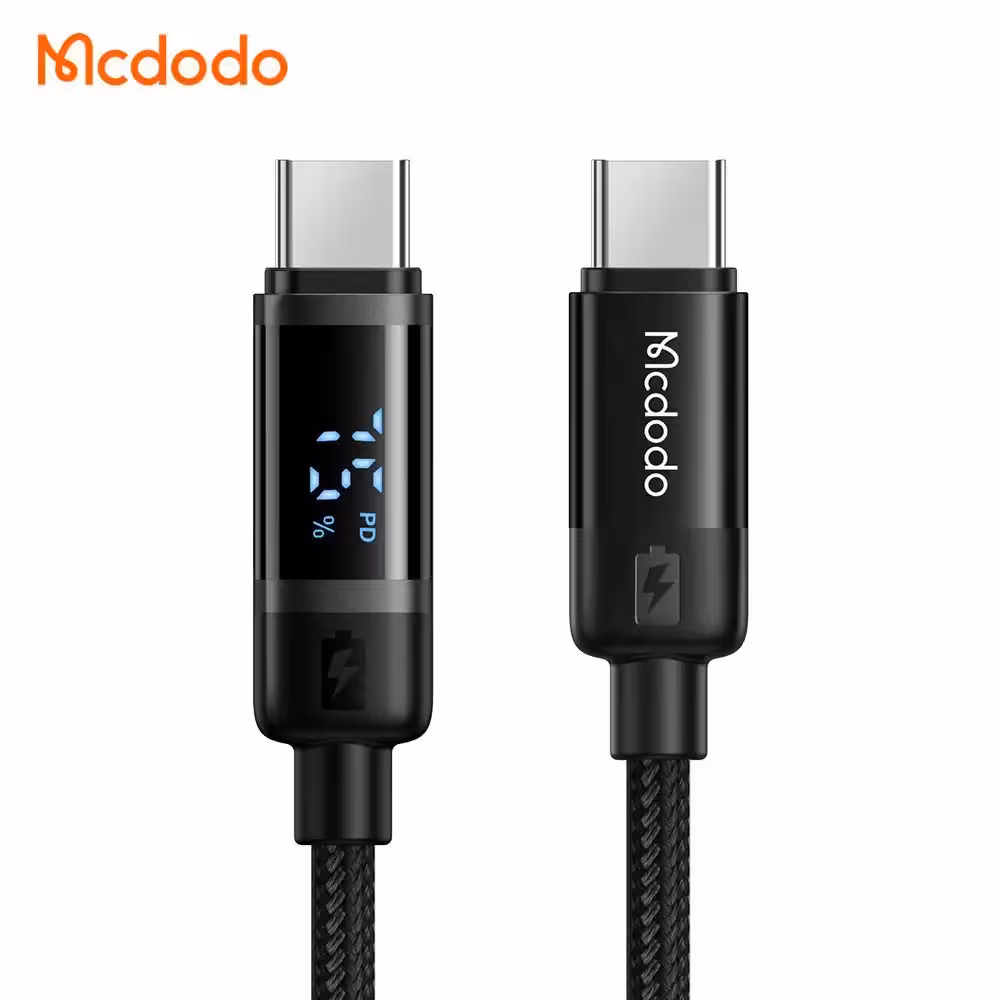 کابل شارژ سریع تایپ سی به تایپ سی 60 وات نمایشگر دیجیتال طول 1.2متر مک دودو مدل MCDODO CA-5780