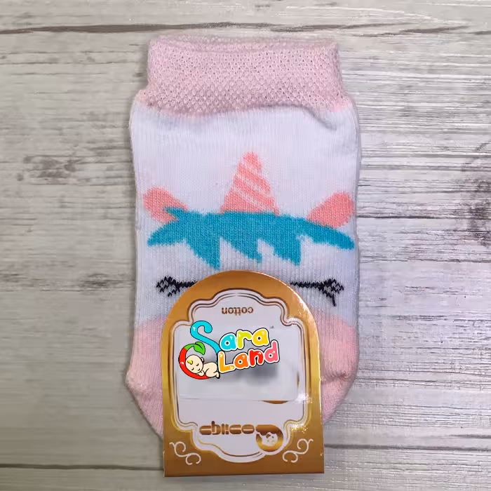 جوراب نوزادی دخترانه طرح اسب تک شاخ دوازده