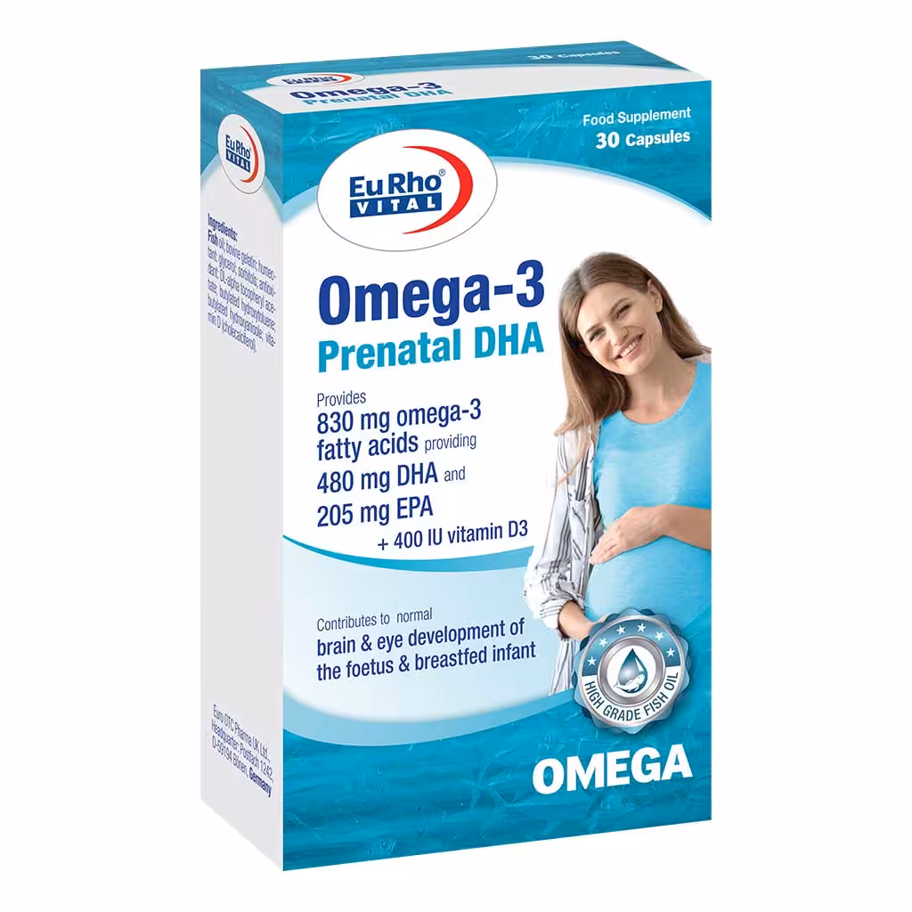 کپسول نرم امگا3 پریناتال دی اچ آ یوروویتال | EurhoVital Omega 3 Prenatal DHA