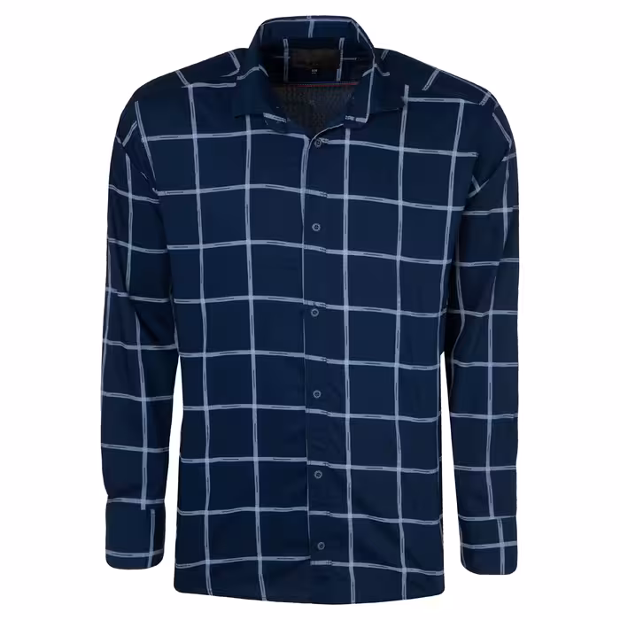 پیراهن اندامی چهارخانه طرح آسرین رنگ سرمه ای