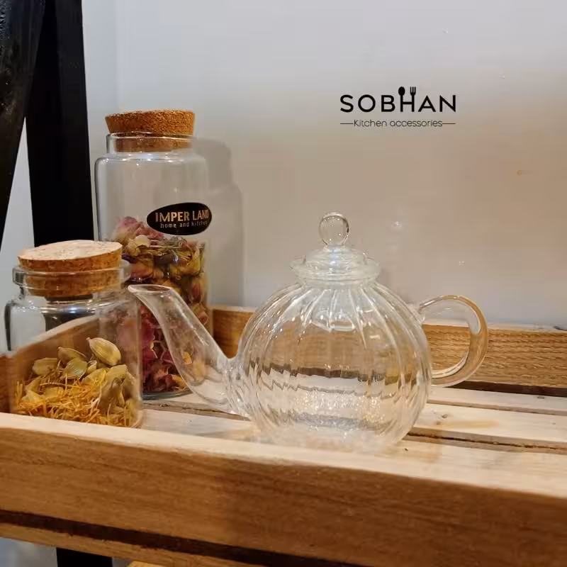 قوری زعفران پیرکس شیاردار