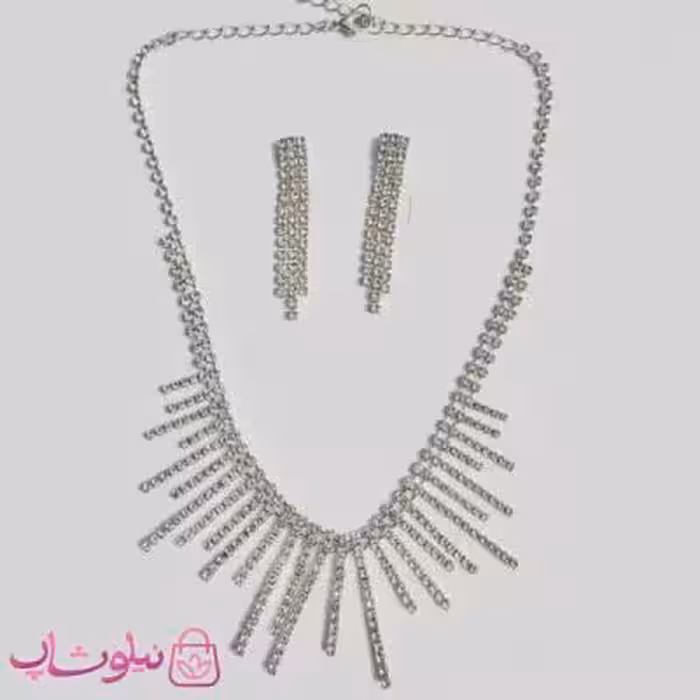 نیم ست زنانه خورشیدی آبکاری نقره کد 3921