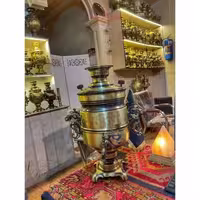 سماور زغالی 26 لیتری سطلی طرح دو خط، با ورق ضخیم