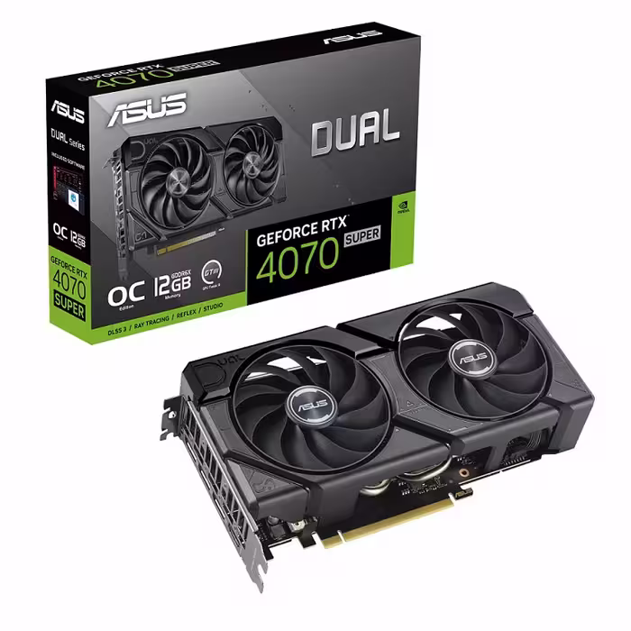 کارت گرافیک ایسوس ASUS Dual RTX 4070 Super EVO O12G BLACK