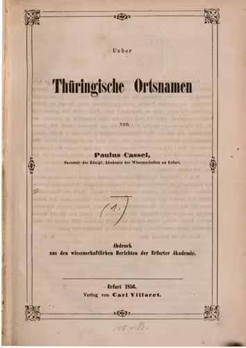 خرید و دانلود نسخه کامل کتاب Über thüringische Ortsnamen