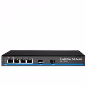 سوئیچ شبکه POE با 4 پورت شبکه به همراه 2 پورت فیبر نوری SFP گیگابیت ITT-SWP4850