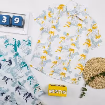 پیراهن لنین پسرانه طرح دایناسور کد 10200