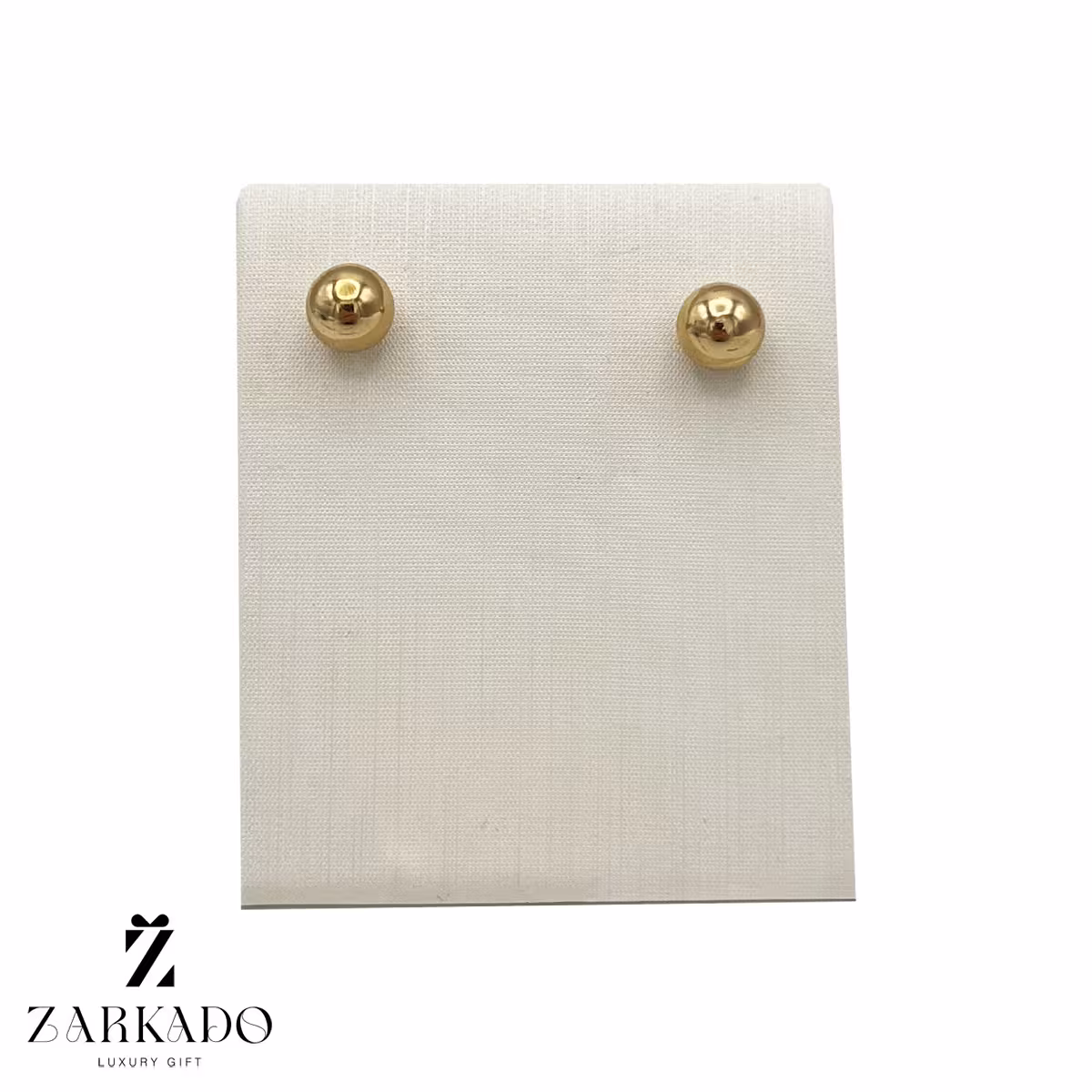 گوشواره میخی طلا طرح توپی آینه ای سایز C کد E13482