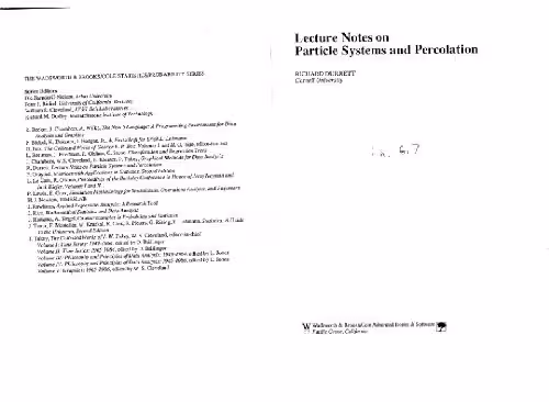 خرید و دانلود نسخه کامل کتاب Lecture notes on particle systems and percolation
