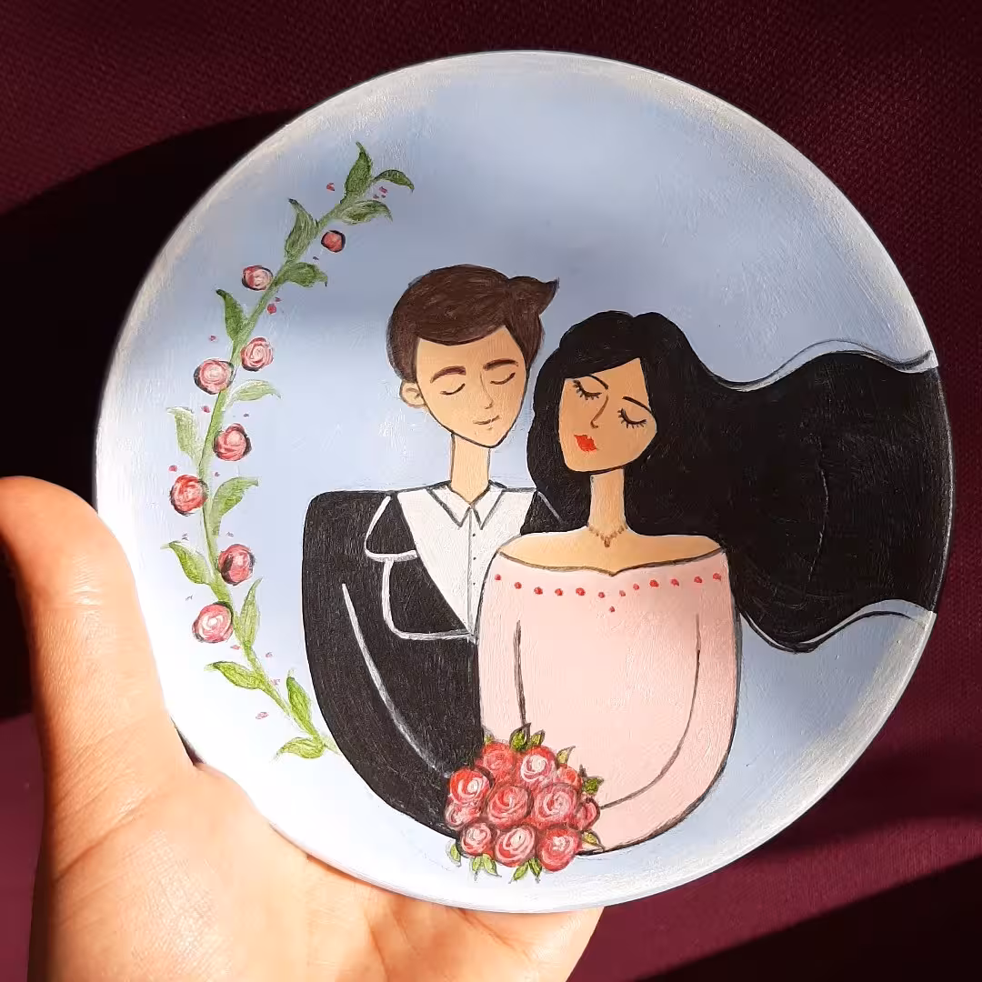 بشقاب دیوارکوب سفالی  فانتزی کد22 (پس کرایه)