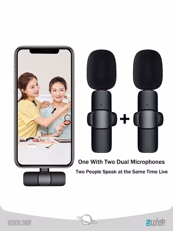 میکروفون k9 پلاس با دو فرستنده k9 plus microphone with two transmitters