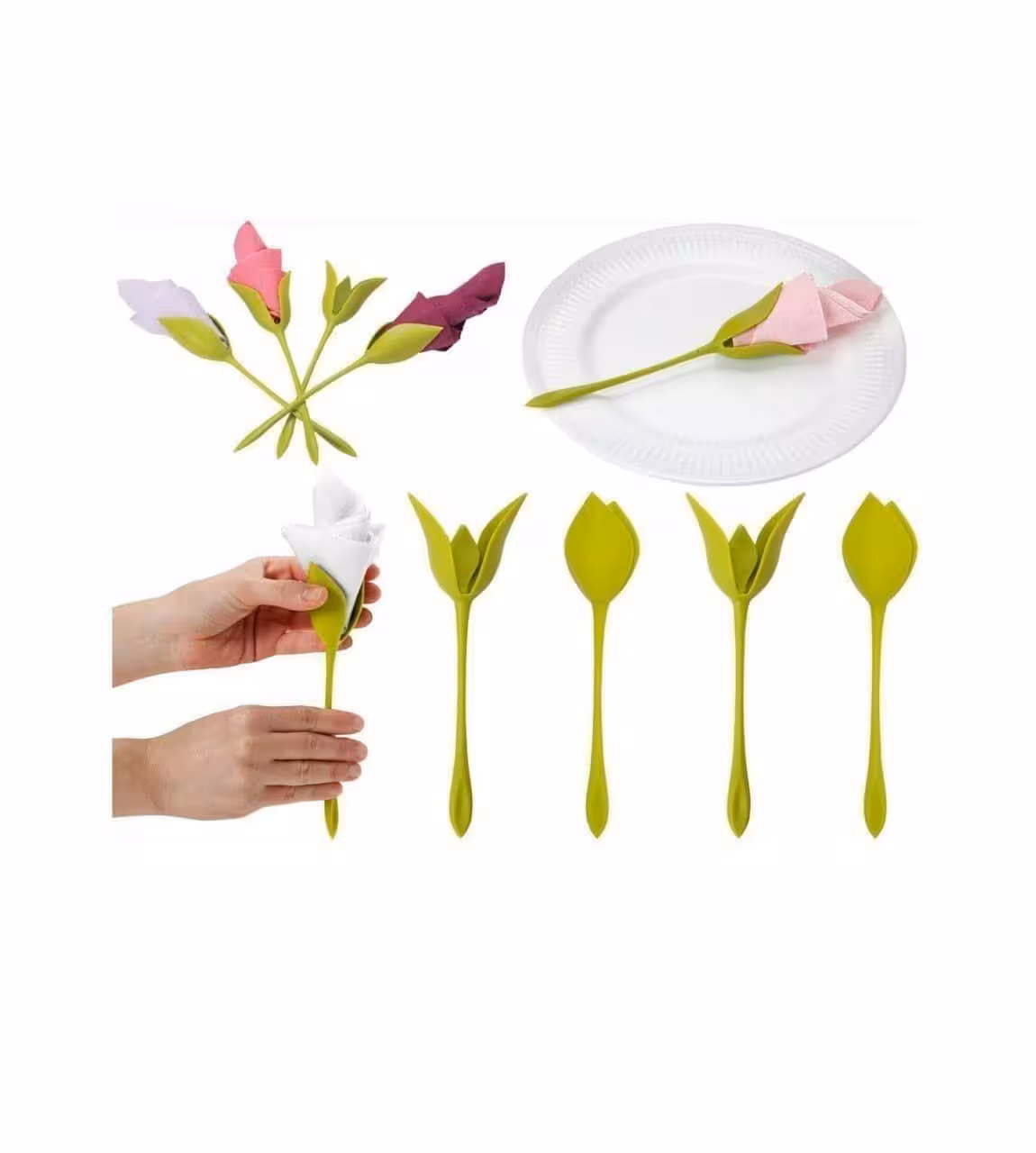 نگهدارنده دستمال سفره طرح گل رز (بسته6عدد)