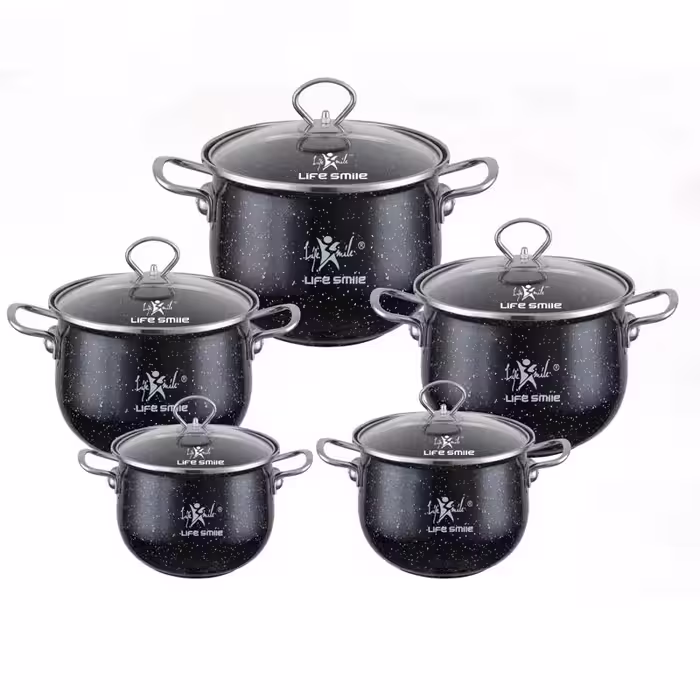 سرویس قابلمه 10 پارچه لایف اسمایل لعابی مدل NMLP-10S-F1