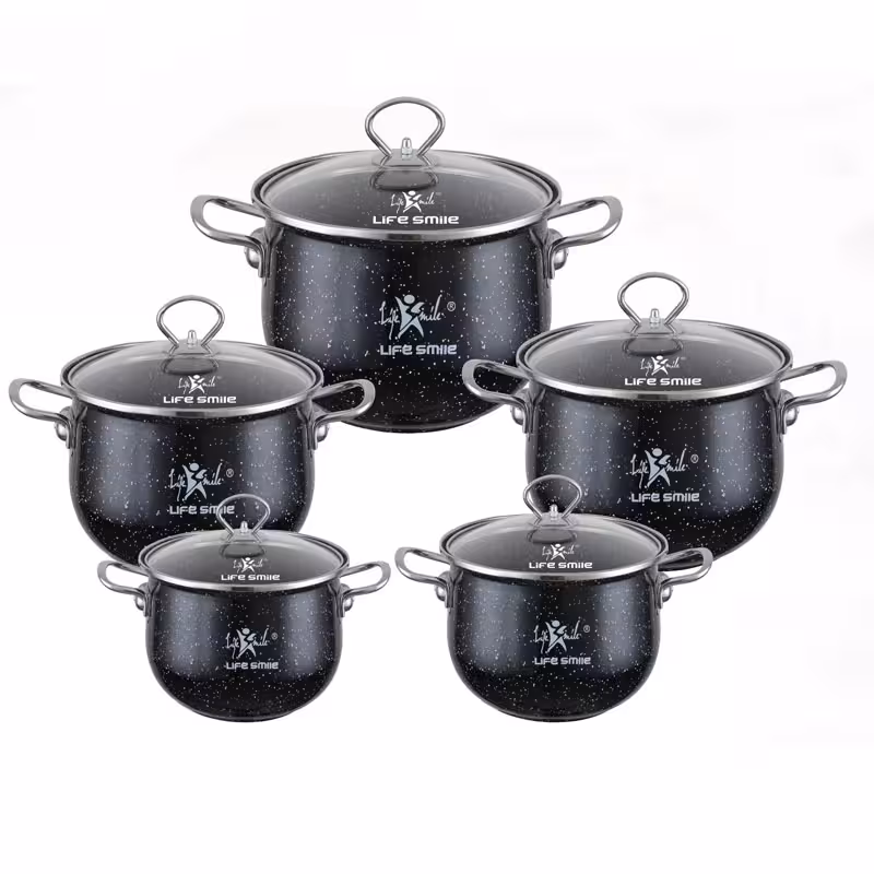 سرویس قابلمه 10 پارچه لایف اسمایل لعابی مدل NMLP-10S-F1