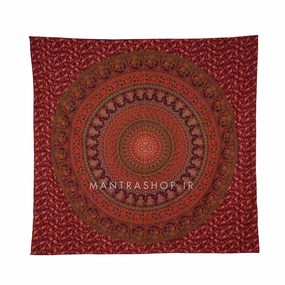 بکدراپ تپستری هندی طرح ماندالا (روتختی دو نفره) کد 350