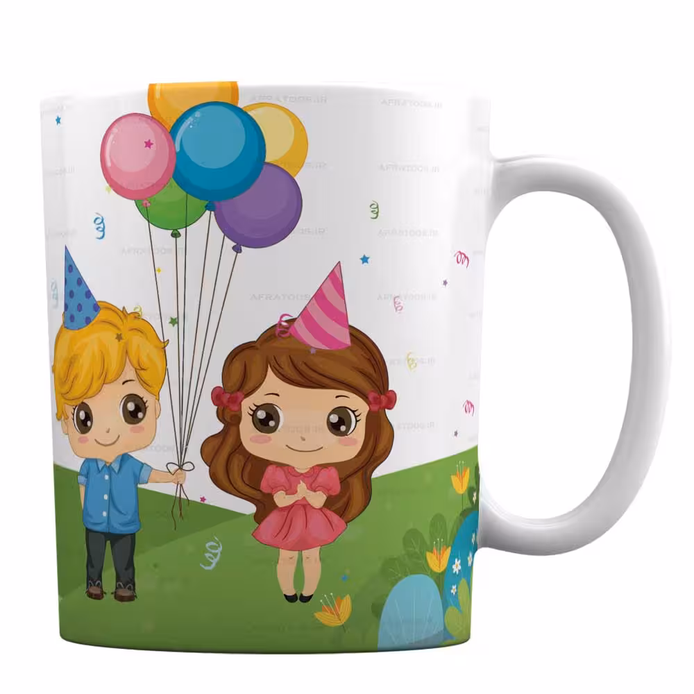 ماگ دختر پسر فروردینی با طرح متولد 16 فروردین کد 1-590