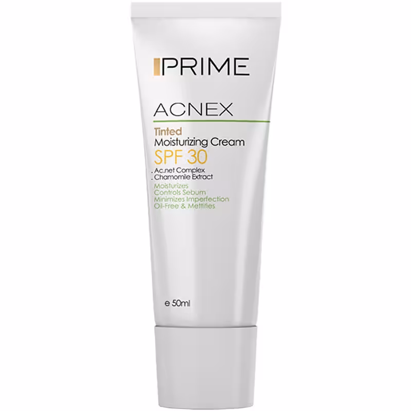 پریم اکنس کرم مرطوب کننده رنگی SPF30 پوست چرب 50ML