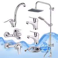 ست 7 عددی شیرآلات برند آیدا صنعت مدل قهرمان | شیر ظرفشویی   2 عدد روشویی   حمام   توالت   علم دوش رسوب‌گیر اتومات   شلنگ توالت | کروم براق