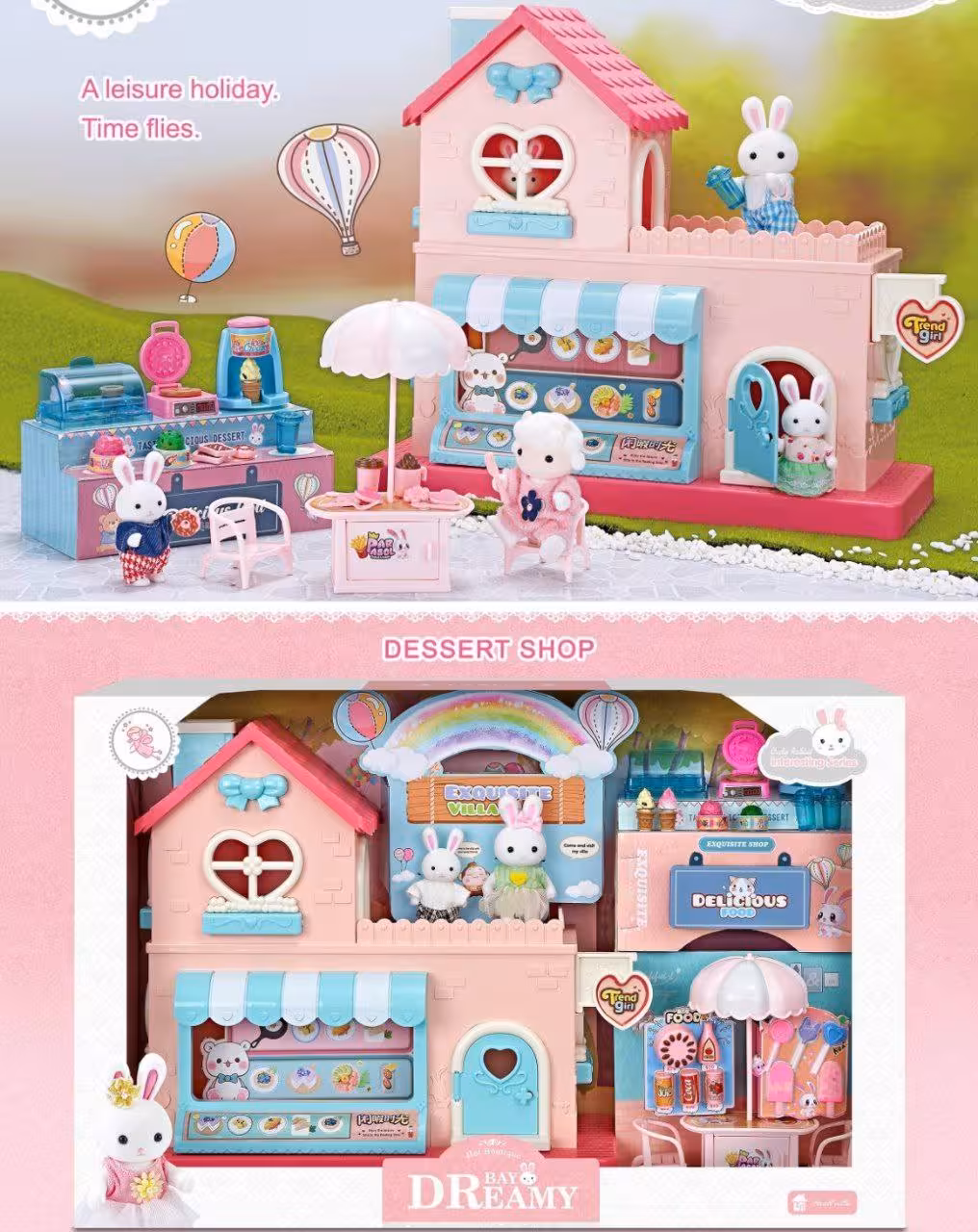 اسباب بازی مدل خانه عروسک و بستنی فروشی خرگوش dreamy bay کد 6674