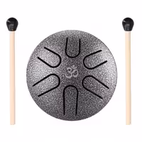تانگ درام Tongue Drum سایز 3 اینچ 6 نت رنگ نقره ای