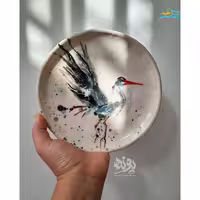 بشقاب سرامیکی طرح لک لک، رنگ ثابت، کیفیت بالا