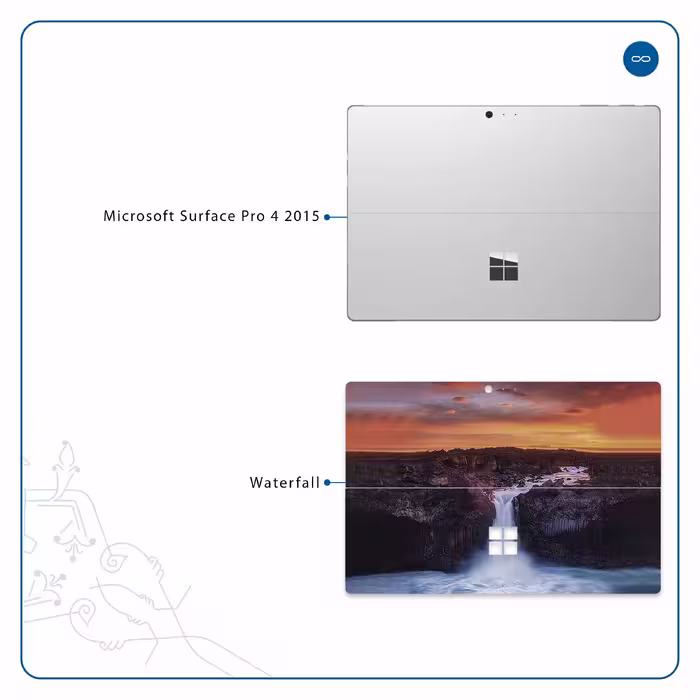 برچسب پوششی ماهوت مدل Waterfall مناسب برای تبلت مایکروسافت Surface Pro 4 2015