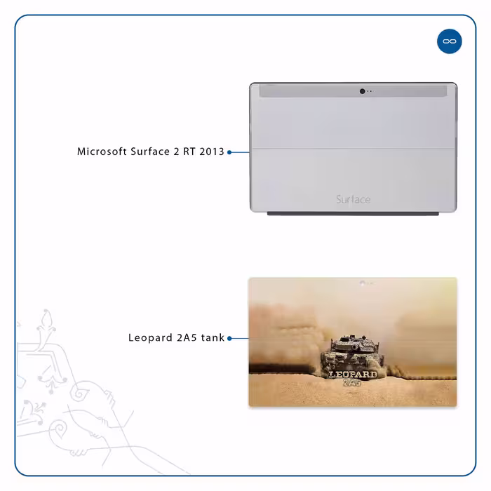 برچسب پوششی ماهوت مدل Leopard 2A5 tank مناسب برای تبلت مایکروسافت Surface 2 RT 2013