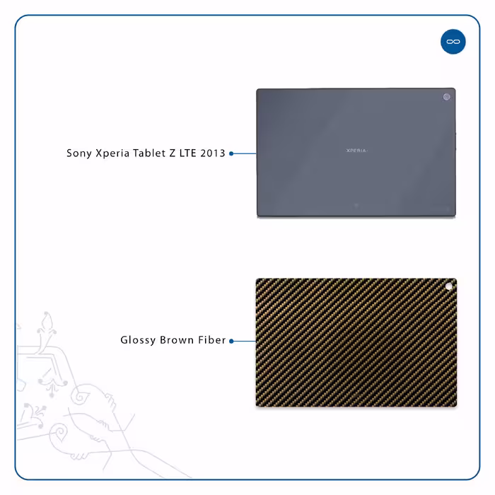 برچسب پوششی ماهوت مدل Glossy-Brown-Fiber مناسب برای تبلت سونی Xperia Tablet Z LTE 2013