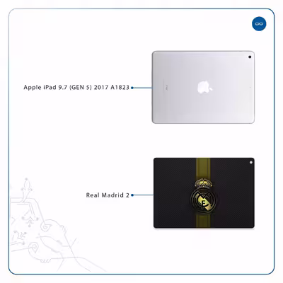 برچسب پوششی ماهوت مدل Real-Madrid-2 مناسب برای تبلت اپل iPad 9.7 (GEN 5) 2017 A1823