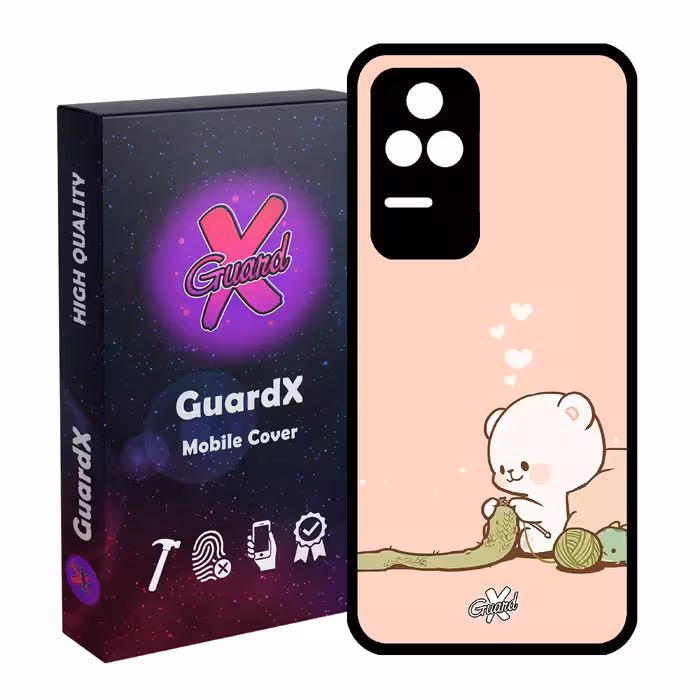 کاور گارد ایکس طرح خرس 2 مدل Glass10489 مناسب برای گوشی موبایل شیائومی Poco F4/Redmi K40S