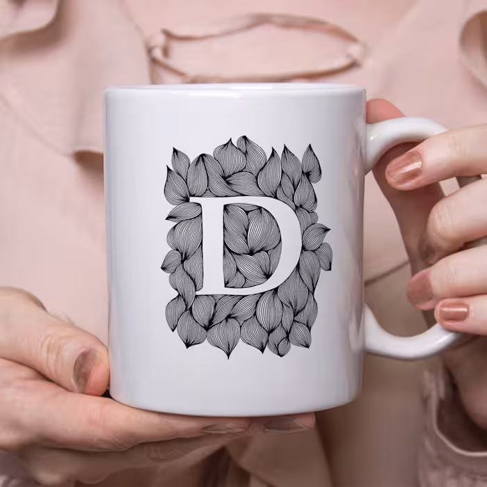 ماگ طرح الفبای انگلیسی مدل D