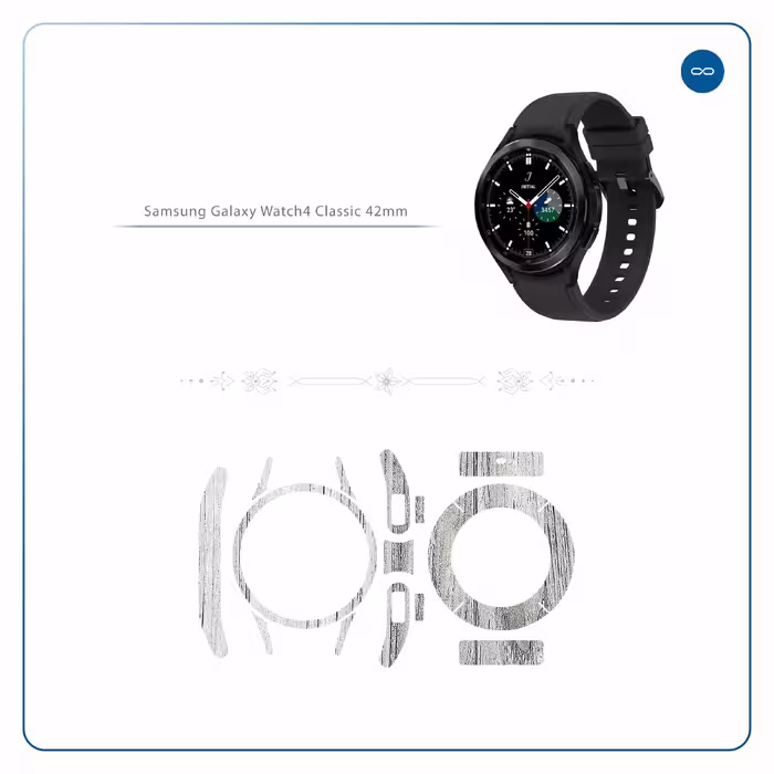 برچسب ماهوت طرح White Wood مناسب برای ساعت هوشمند سامسونگ Watch4 Classic 42mm
