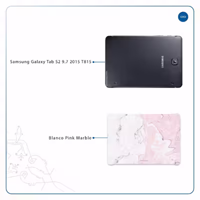 برچسب پوششی ماهوت مدل Blanco-Pink-Marble مناسب برای تبلت سامسونگ Galaxy Tab S2 9.7 2015 T815