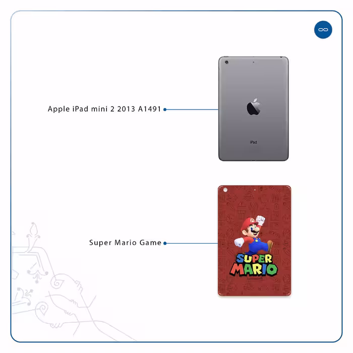 برچسب پوششی ماهوت مدل Super-Mario-Game مناسب برای تبلت اپل iPad mini 2 2013 A1491