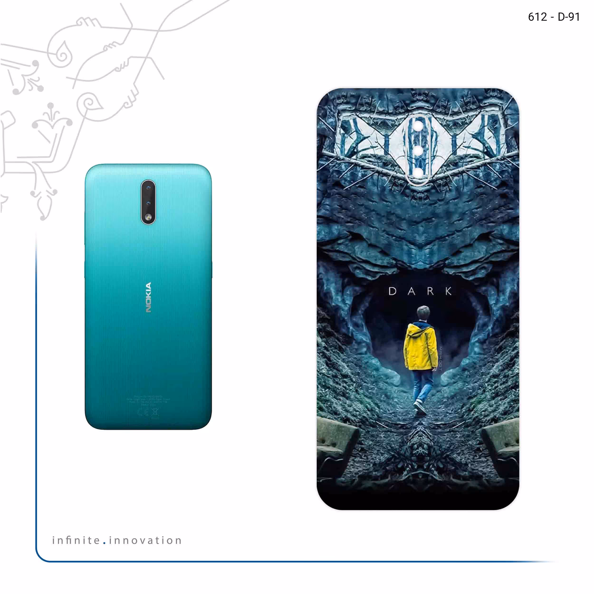 برچسب پوششی ماهوت مدل Dark مناسب برای گوشی موبایل نوکیا 2.3